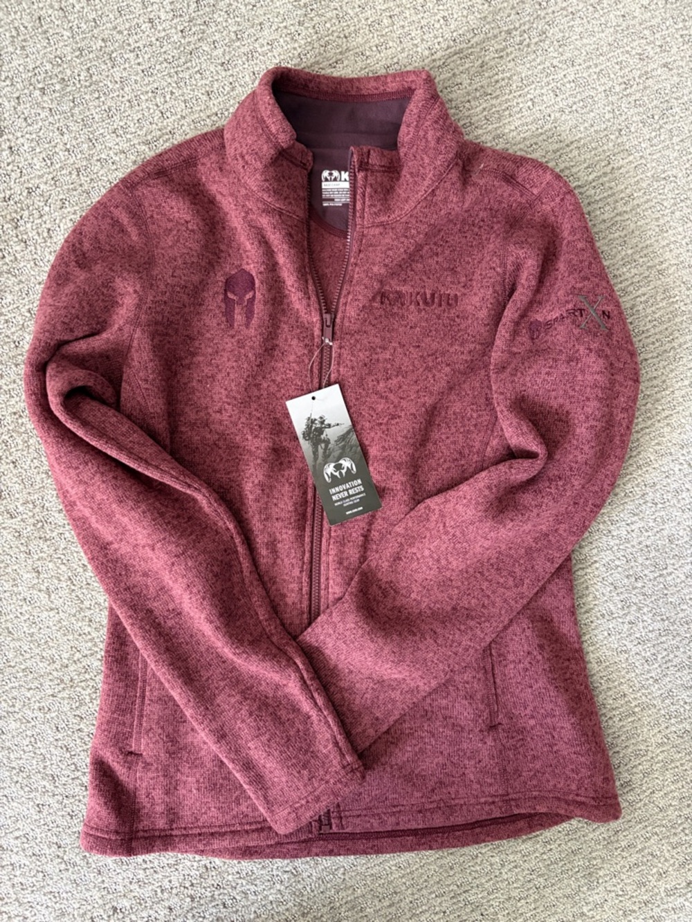 NWT Kuiu Base Camp Women's Sportex  red heather Full Zip Sweater Fleece - M